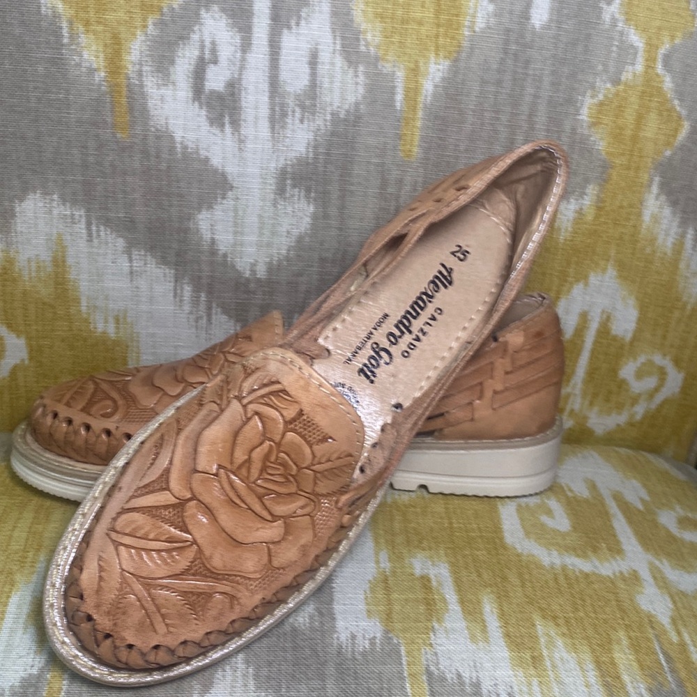 Size 7 light brown slip on